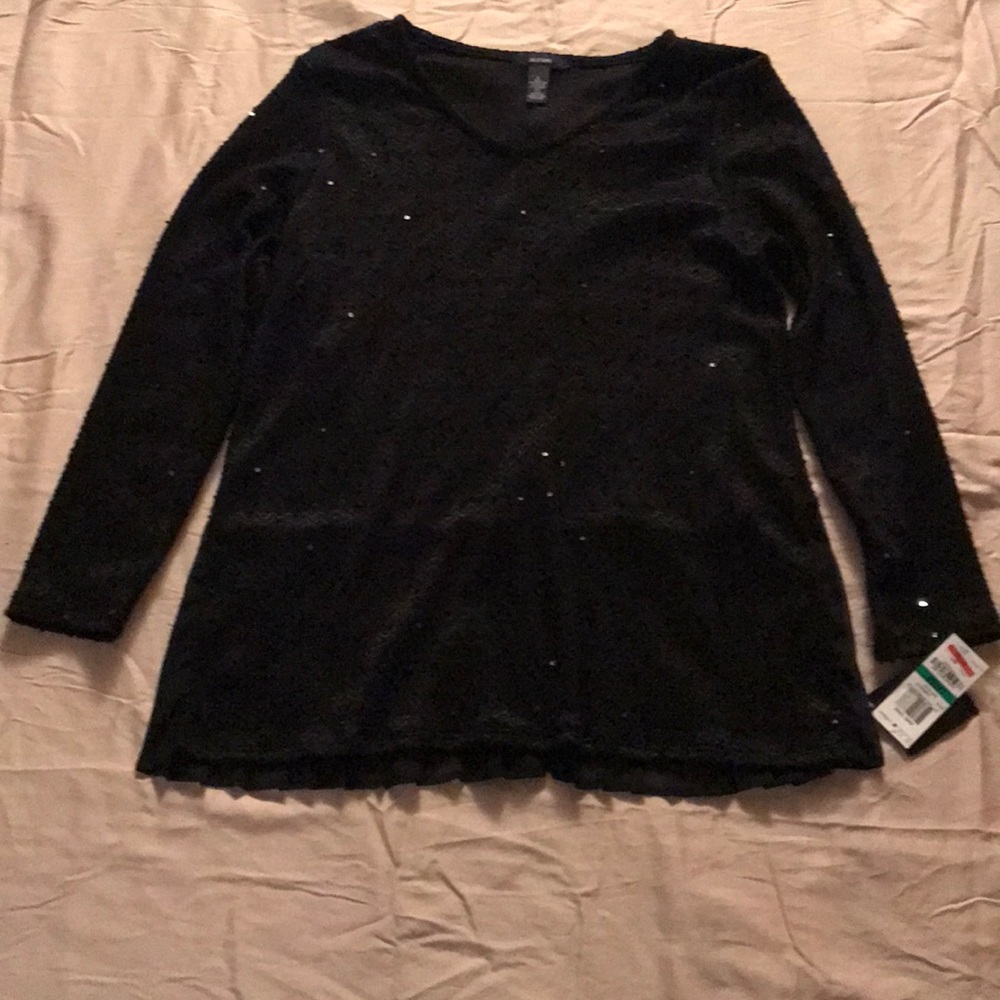 Alfani Black Long Sleeve Top